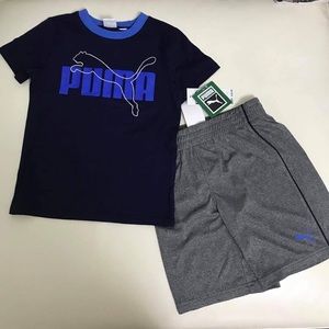 Puma boy shorts set blue performance